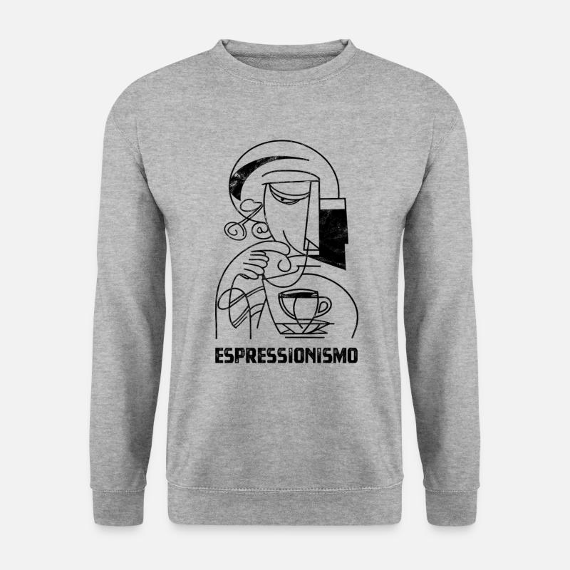 Espressionismus - Espresso - Kaffee trinken - Unisex Pullover - Weißgrau meliert