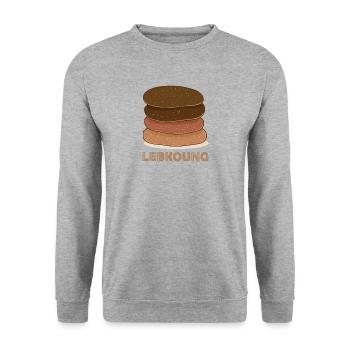 Lebkuchen Fränkisch - Unisex Pullover - Weißgrau meliert - Vorne - Alina (178cm) & Michal (187cm)