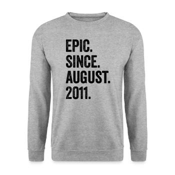12. Geburtstag 12 Jahre Epic Since August 2011 - Unisex Pullover - Weißgrau meliert - Vorne - Alina (178cm) & Michal (187cm)