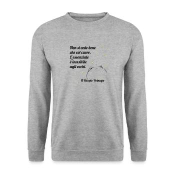 The essential is invisible to the eyes N - Unisex Sweatshirt - salt & pepper - Front - Alina (178cm) & Michal (187cm)