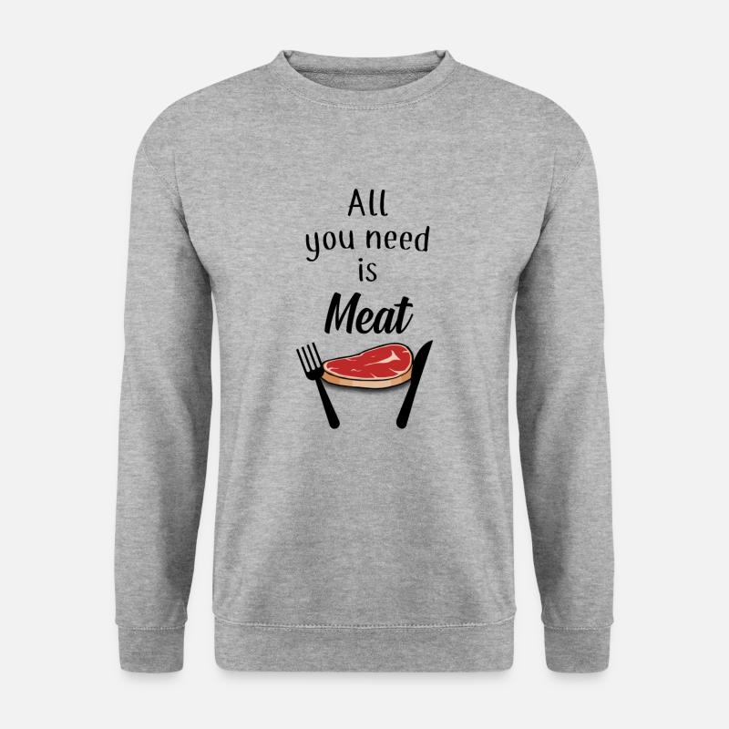 Fleisch, Meat - Unisex Pullover - Weißgrau meliert