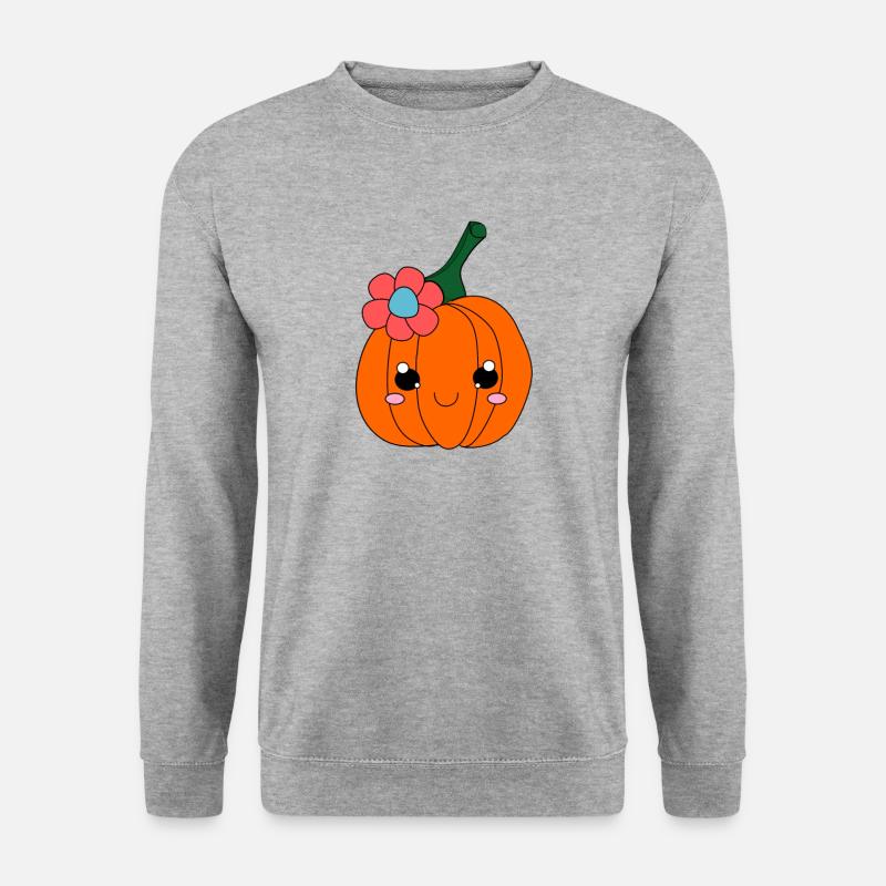 Halloween-Kürbis. - Unisex Pullover - Weißgrau meliert