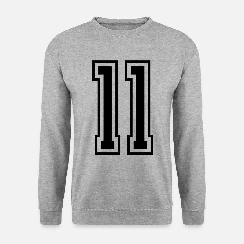 11 Numéro de numéro - Sweat-shirt Unisexe - gris chiné