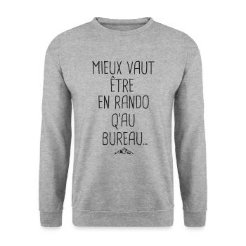 Randonnée humour cadeau homme femme randonnee - Sweat-shirt Unisexe - gris chiné - Devant - Alina (178cm) & Michal (187cm)