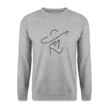 Abstrait Elégant Dame Gracieuse Beauté Femme Chic - Sweat-shirt Unisexe - gris chiné - Devant - Alina (178cm) & Michal (187cm)