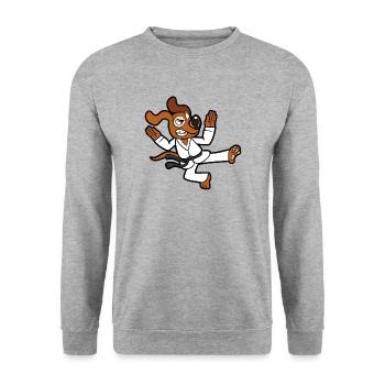 Karate - Unisex Pullover - Weißgrau meliert - Vorne - Alina (178cm) & Michal (187cm)