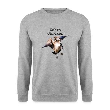 Drôle de poulet Cobra Oie Mauvais nom d’animal - Sweat-shirt Unisexe - gris chiné - Devant - Alina (178cm) & Michal (187cm)