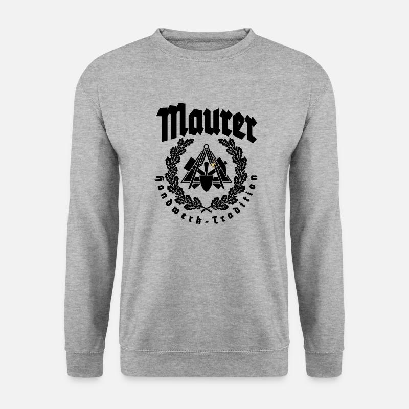 Maurer Handwerk Zunftwappen - Unisex Pullover - Weißgrau meliert
