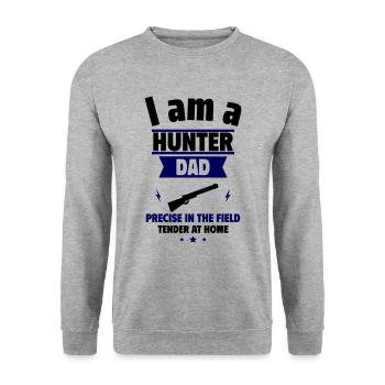 Hunter Dad, Father's Day Gift - Unisex Sweatshirt - salt & pepper - Front - Alina (178cm) & Michal (187cm)