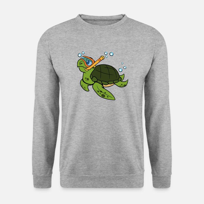 Schildkröte - Unisex Pullover - Weißgrau meliert