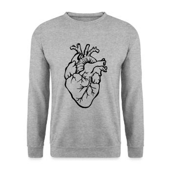 heart Halloween - Unisex Sweatshirt - salt & pepper - Front - Alina (178cm) & Michal (187cm)