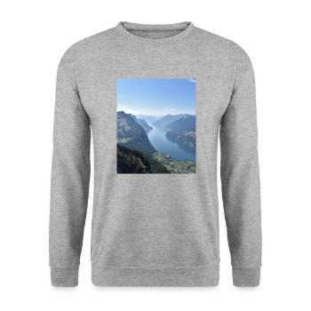Autriche Suisse Bavière Alpes Montagnes Randonnée - Sweat-shirt Unisexe - gris chiné - Devant - Alina (178cm) & Michal (187cm)