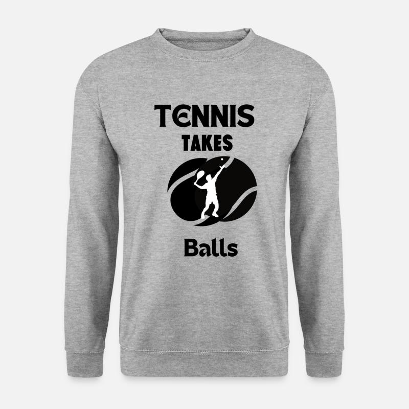 Tennis nimmt Bälle - Unisex Pullover - Weißgrau meliert