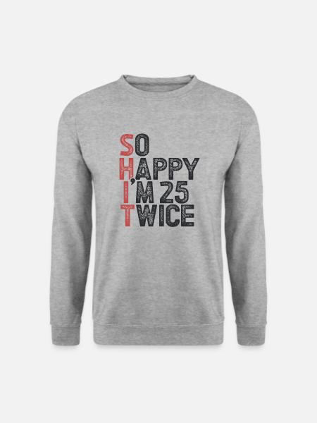 50 Geburtstag 50 Jahre Geburtstagsspruch lustig - Unisex Pullover - Weißgrau meliert