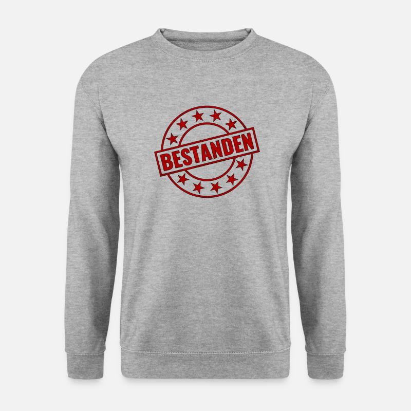 Bestanden Stempel - Unisex Pullover - Weißgrau meliert