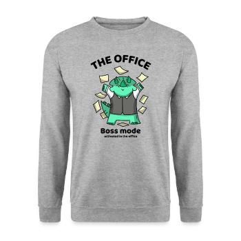 Activated in the office - The office - Unisex Pullover - Weißgrau meliert - Vorne - Alina (178cm) & Michal (187cm)