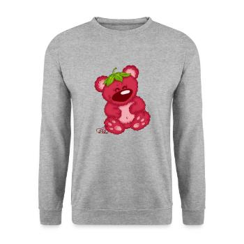 Himbärchen - Unisex Pullover - Weißgrau meliert - Vorne - Alina (178cm) & Michal (187cm)