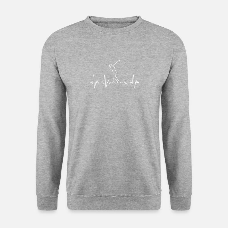 Herzschlag Golf - Unisex Pullover - Weißgrau meliert