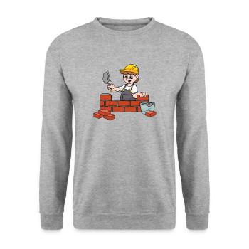 maçon - Sweat-shirt Unisexe - gris chiné - Devant - Alina (178cm) & Michal (187cm)