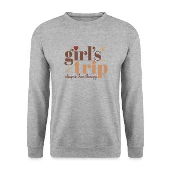 Voyage de fille moins cher que la thérapie Women Squad Vacay - Sweat-shirt Unisexe - gris chiné - Devant - Alina (178cm) & Michal (187cm)
