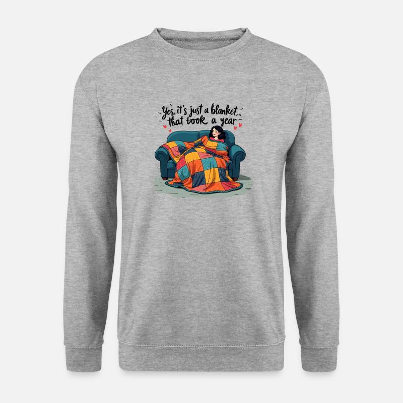 Quilting Sewing - Self-Sewn Blanket - Unisex Sweatshirt - salt & pepper
