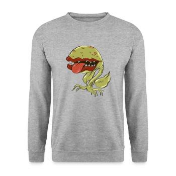 Carnivorous plant - Unisex Sweatshirt - salt & pepper - Front - Alina (178cm) & Michal (187cm)