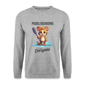 Le paddleboard est pour tout le monde - Sweat-shirt Unisexe - gris chiné - Devant - Alina (178cm) & Michal (187cm)