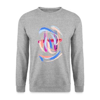 Letter "H" - Unisex Sweatshirt - salt & pepper - Front - Alina (178cm) & Michal (187cm)