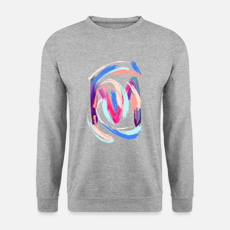 Buchstabe "M" - Unisex Pullover - Weißgrau meliert