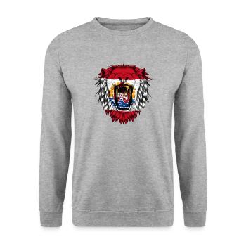 Französisch-Polynesien - Unisex Pullover - Weißgrau meliert - Vorne - Alina (178cm) & Michal (187cm)