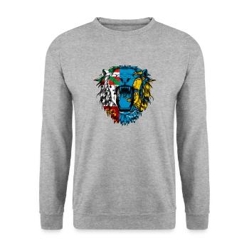 St. Pierre und Miquelon - Unisex Pullover - Weißgrau meliert - Vorne - Alina (178cm) & Michal (187cm)