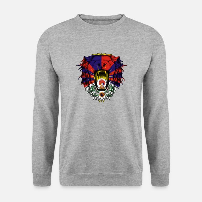 Tibet - Unisex Pullover - Weißgrau meliert