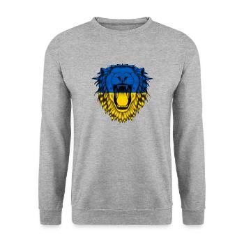 Ukraine - Unisex Sweatshirt - salt & pepper - Front - Alina (178cm) & Michal (187cm)