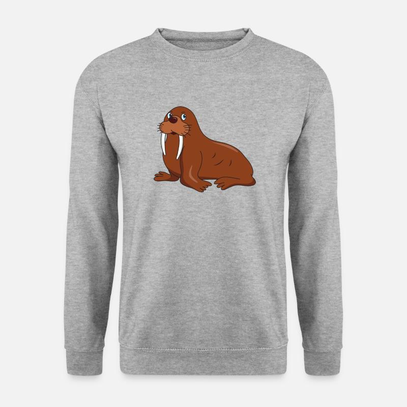 Walross - Unisex Pullover - Weißgrau meliert