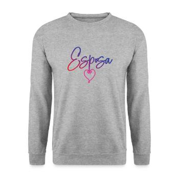 Esposa Cute Wife To Be Bride Couple Wedding Gift - Unisex Sweatshirt - salt & pepper - Front - Alina (178cm) & Michal (187cm)