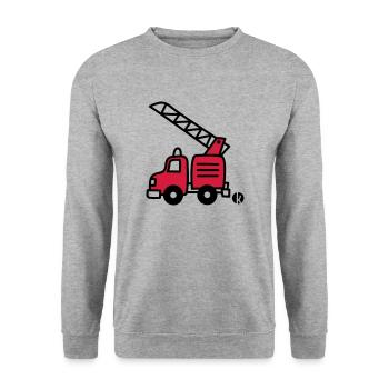 Feuerwehrauto (c) - Fire Truck - Unisex Sweatshirt - salt & pepper - Front - Alina (178cm) & Michal (187cm)