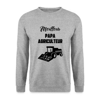 Meilleur papa agriculteur - Sweat-shirt Unisexe - gris chiné - Devant - Alina (178cm) & Michal (187cm)