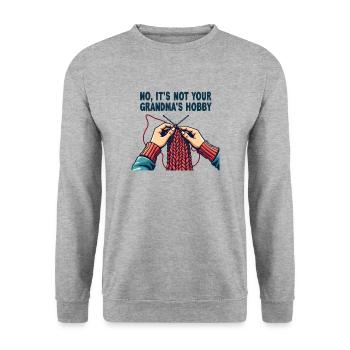 Tricoter au crochet - Ce n’est pas le passe-temps de votre grand-mère - Sweat-shirt Unisexe - gris chiné - Devant - Alina (178cm) & Michal (187cm)
