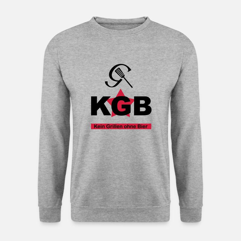 KGB - Kein Grillen... - Unisex Pullover - Weißgrau meliert