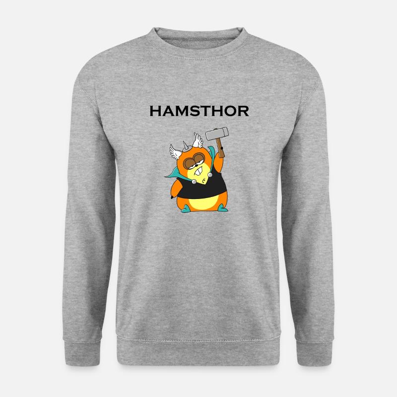 Hamsthor - Unisex Pullover - Weißgrau meliert
