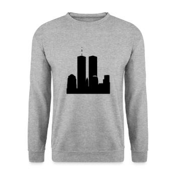 World Trade Center - WTC - Unisex Pullover - Weißgrau meliert - Vorne - Alina (178cm) & Michal (187cm)