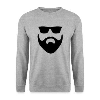 Bart - Unisex Pullover - Weißgrau meliert - Vorne - Alina (178cm) & Michal (187cm)