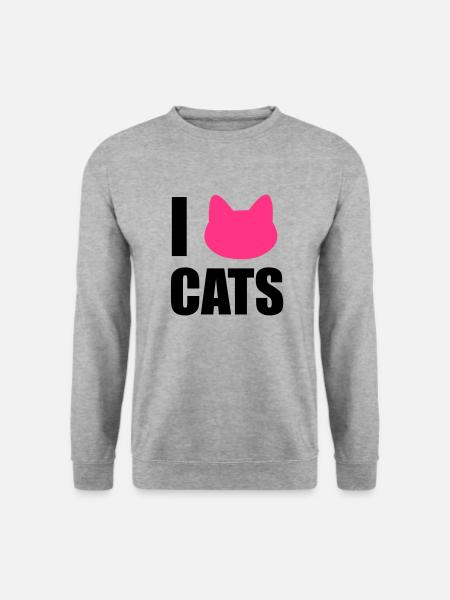katze - Unisex Pullover - Weißgrau meliert