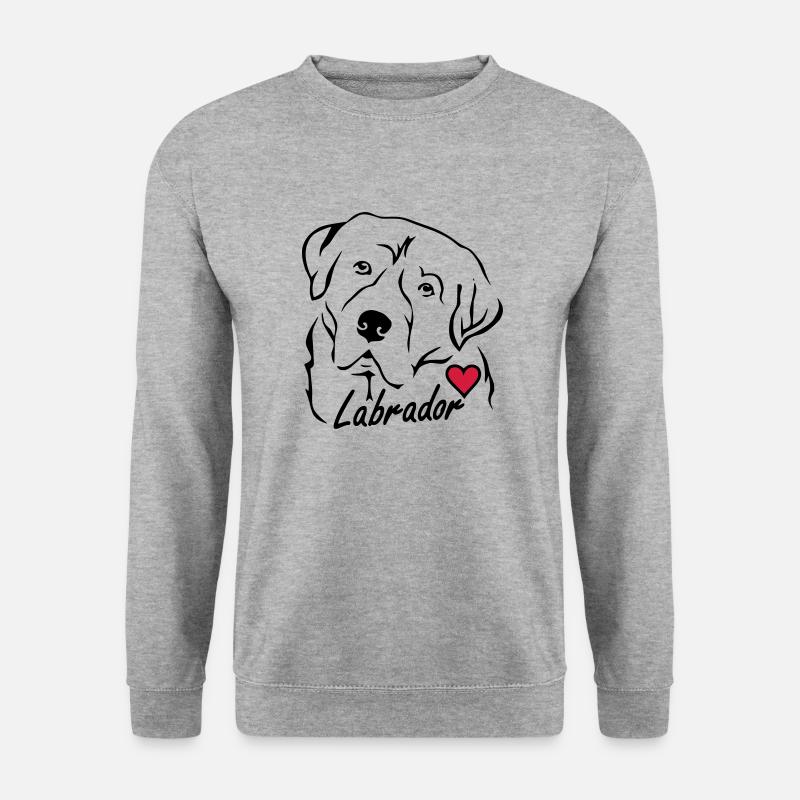 Labrador ❤ - Unisex Pullover - Weißgrau meliert