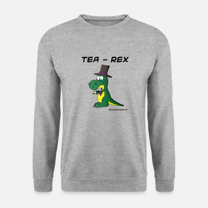 Tea-Rex - Unisex Pullover - Weißgrau meliert