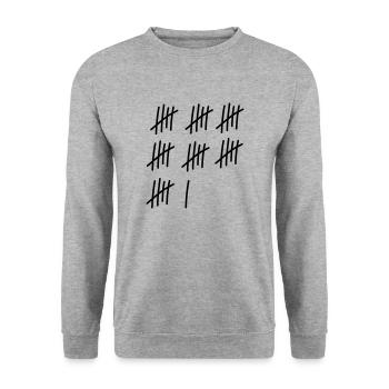 36 strokes / / 36 times / / Birthday / / gift - Unisex Sweatshirt - salt & pepper - Front - Alina (178cm) & Michal (187cm)