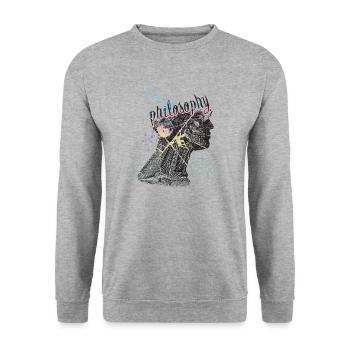 Philosophy - Unisex Sweatshirt - salt & pepper - Front - Alina (178cm) & Michal (187cm)