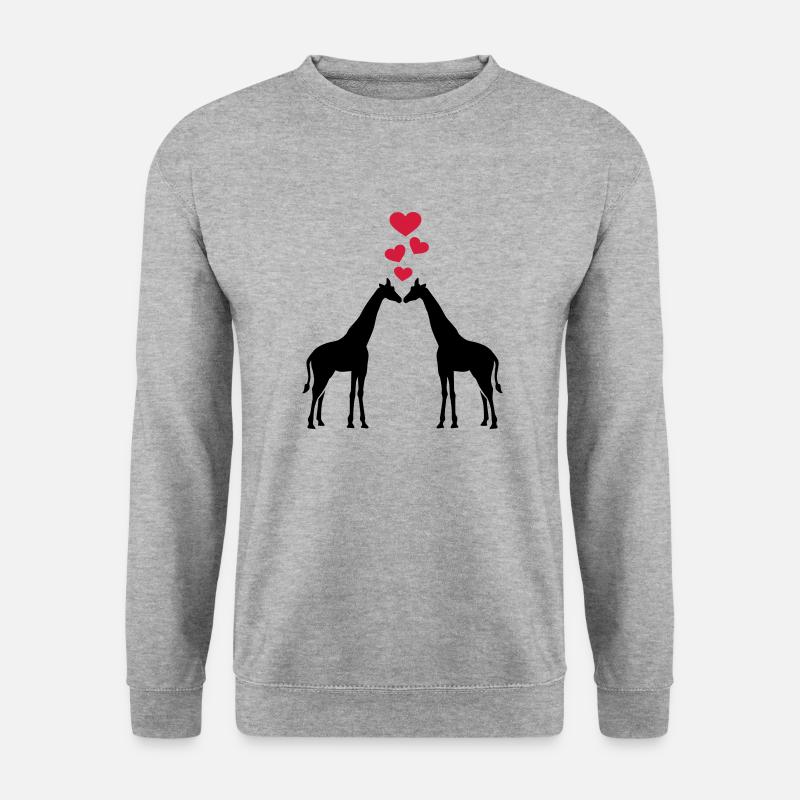 Giraffe - Unisex Pullover - Weißgrau meliert