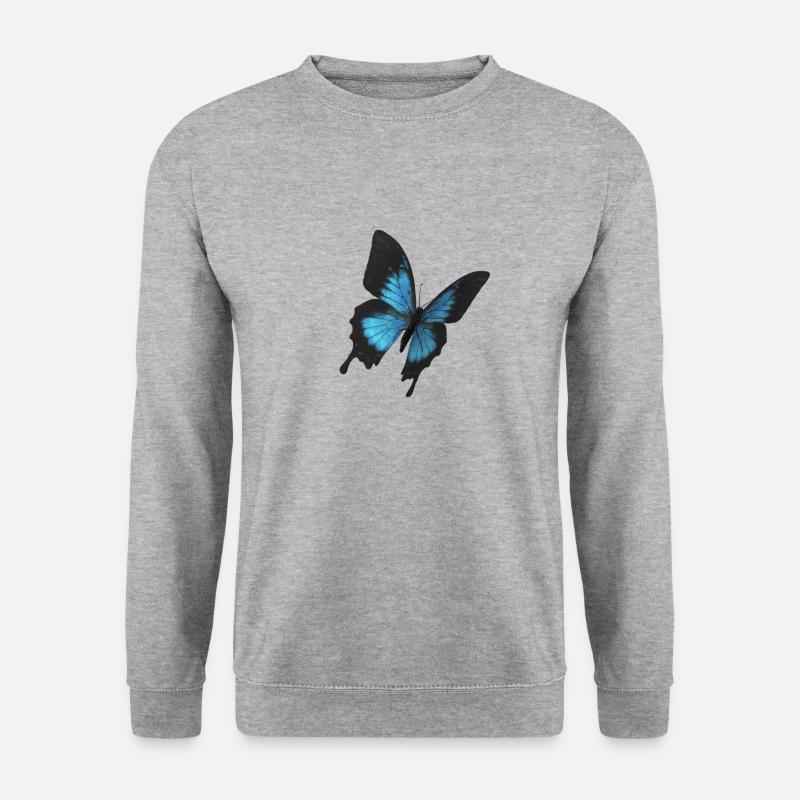 Schmetterling - Unisex Pullover - Weißgrau meliert