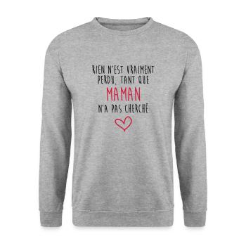 Mum / Mom / Baby / Mummy / Mother's day / Birth - Unisex Sweatshirt - salt & pepper - Front - Alina (178cm) & Michal (187cm)